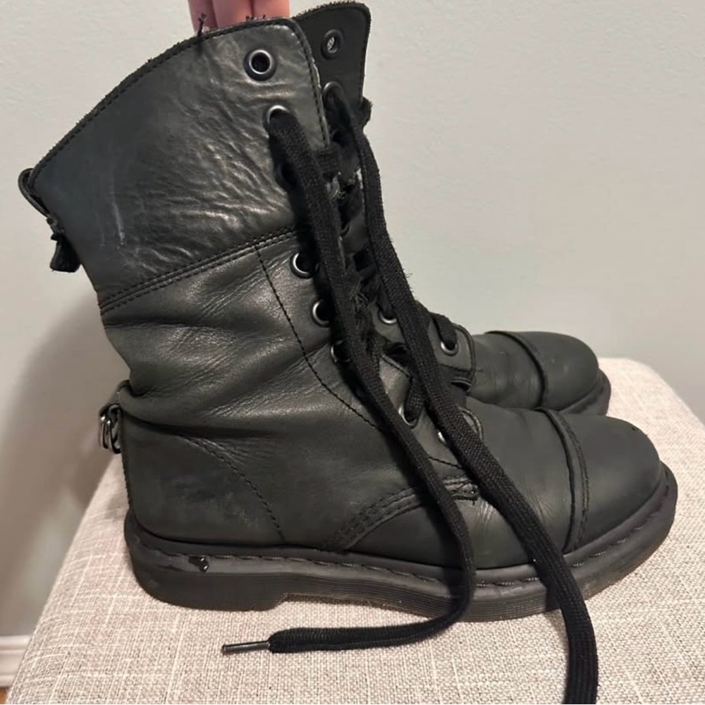 Black Lace-Up Combat Boots